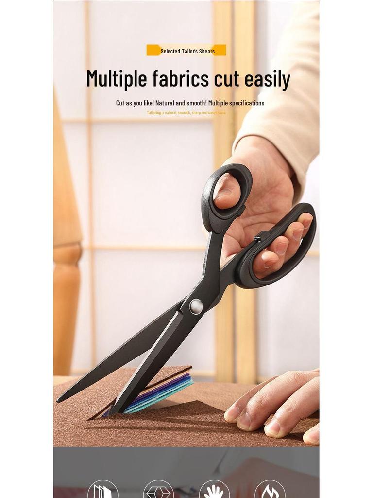 Professional Rust-Proof Tailor's Scissors - Stainless Steel, Handmade, for Left and Right Handed Use, Ideal for Cutting Fabric and Paper