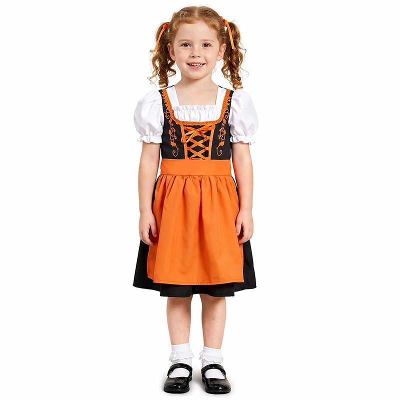 Halloween Costume For Girls Oktoberfest Cosplay Dress With Polyester Fabric For Kids