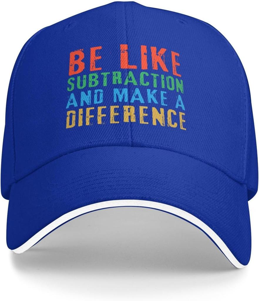 Be Like Subtraction Make A Difference Funny Baseball Cap Polyester Outdoor Adjustable Snapback