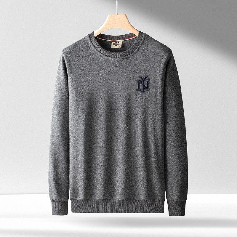 Spring and Autumn Hooded Cotton Original Cut-off Label Men s Embroidery Dark gray L