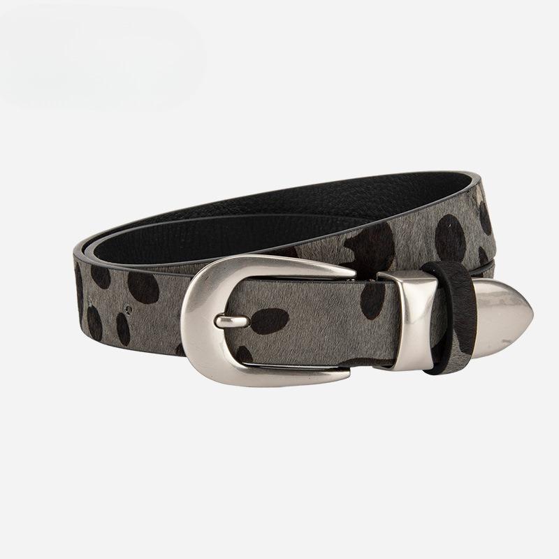 

Retro Versatile Real Cowhide Women s Belt Versatile Personality Cow Pattern Jeans Belt Trendy Accessories Niche Belt 105cm