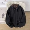 Men's Retro Plaid Patchwork Harrington Jacket - Two-Piece Layered Silhouette