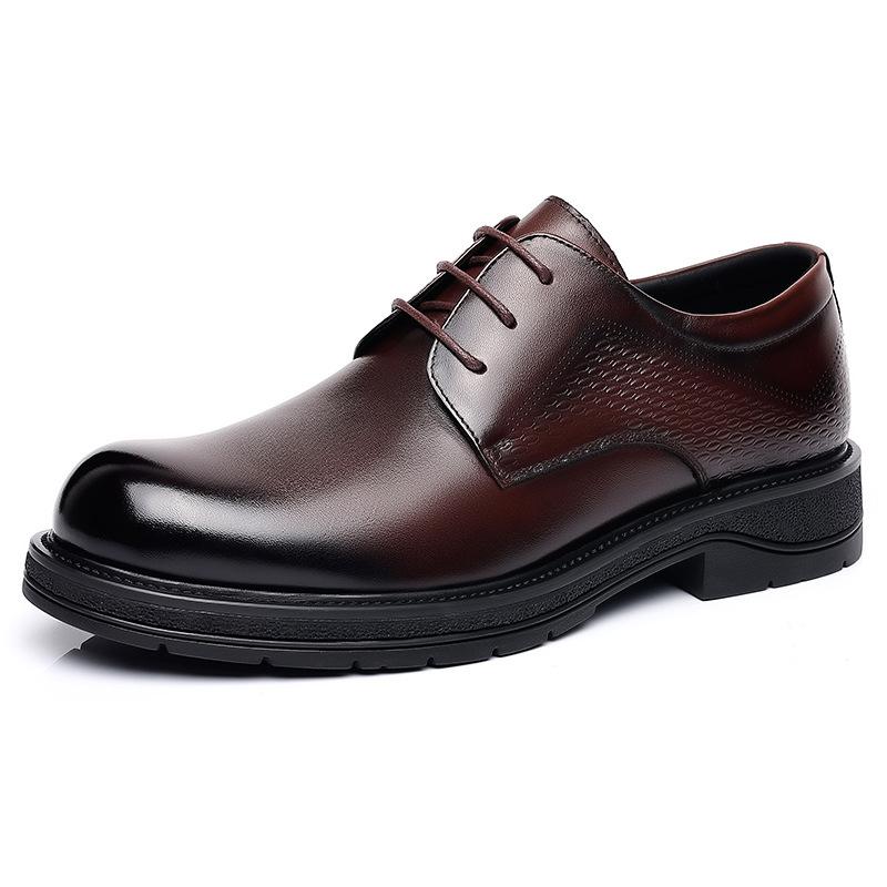 

First Layer Cowhide New Men s Business Leather Shoes Genuine Leather Formal Casual Single Shoes Men s Big Toe Thick Soled Men s Shoes 41
