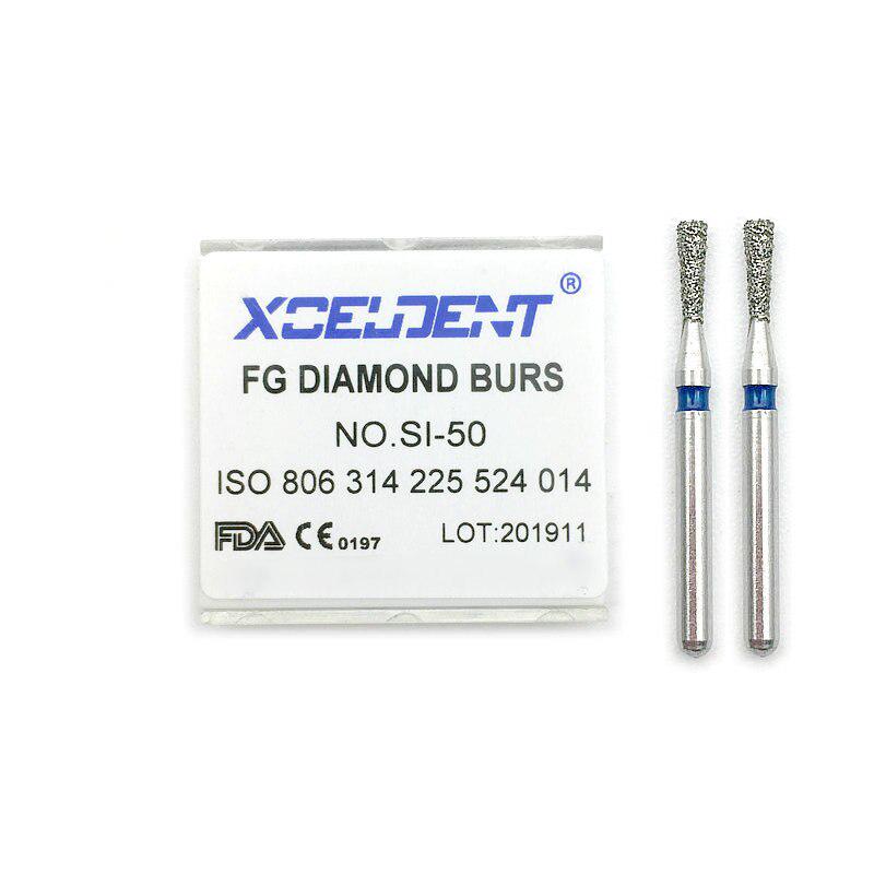 10pc/Box Dental Diamond Burs Drill for High Speed Handpiece Medium FG 1.6M Dentist Polishing Tool SI-50