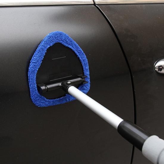 Cleaning Brush with Telescopic Handle 26-41cm Multi-Functional Microfiber Car Window Cleaner for Defrosting Defogging Soft Lint-Free Head Non-Slip