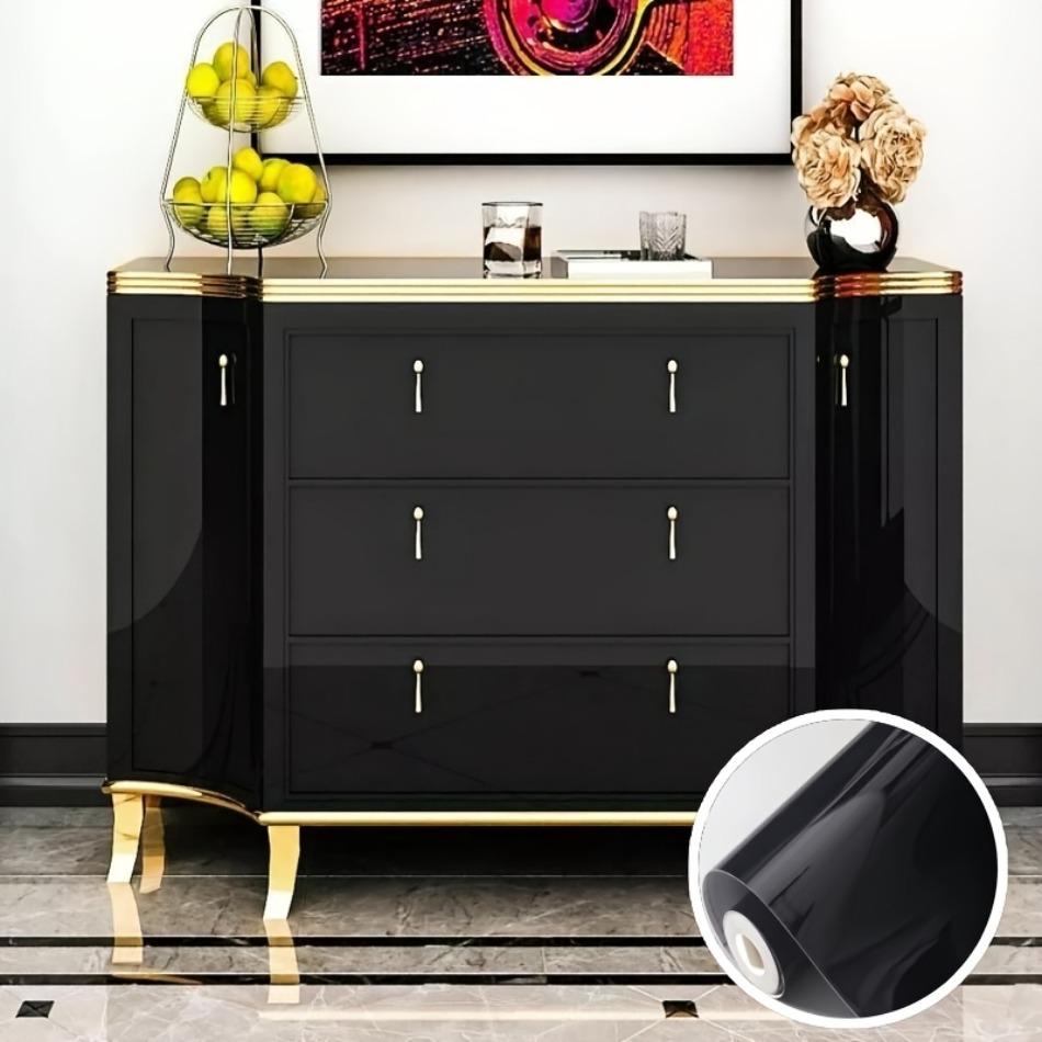 

High Glossy Self-Adhesive Sticker Modern Style Water-Repellent Oil-Proof Wall Cover For Kitchen Table Cabinet Countertop Renovation 60CMX3M