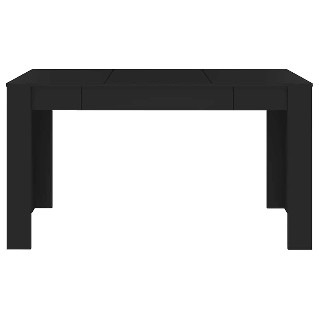 Vidaxl Dining Table, Black 140X74.5X76 Cm, Wood-Based Material
