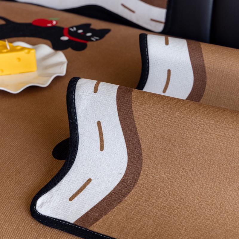 Wave Edge Cartoon Cat Sofa Cushion High-end All Season Universal Chenille Sofa Cover Printed Irregular Non-slip Sofa Towel Cushion