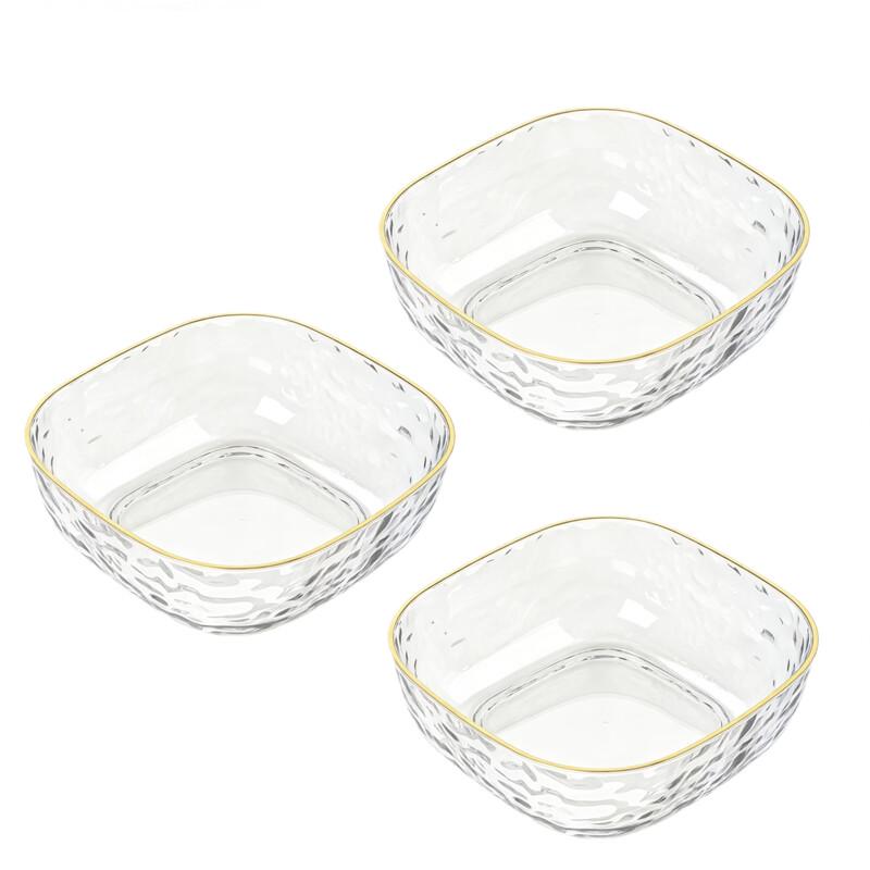 BAILOCK Light Luxury Gold-Rimmed Square Fruit Plate