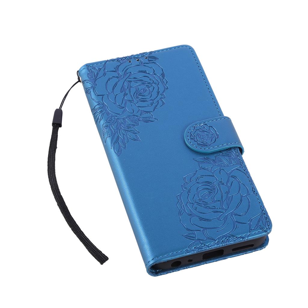 For Realme C33 4G/C33 2023 4G Case Rose Flower PU Leather Wallet Phone Cover with 3 Card Slots
