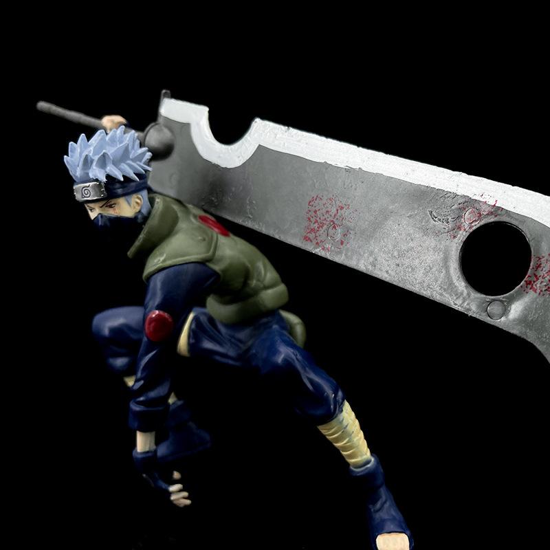 16CM Anime Naruto Kakashi Ninja World War Sword Fighting Pose Kakashi Model Toy Gift Collection Action Figure PVC