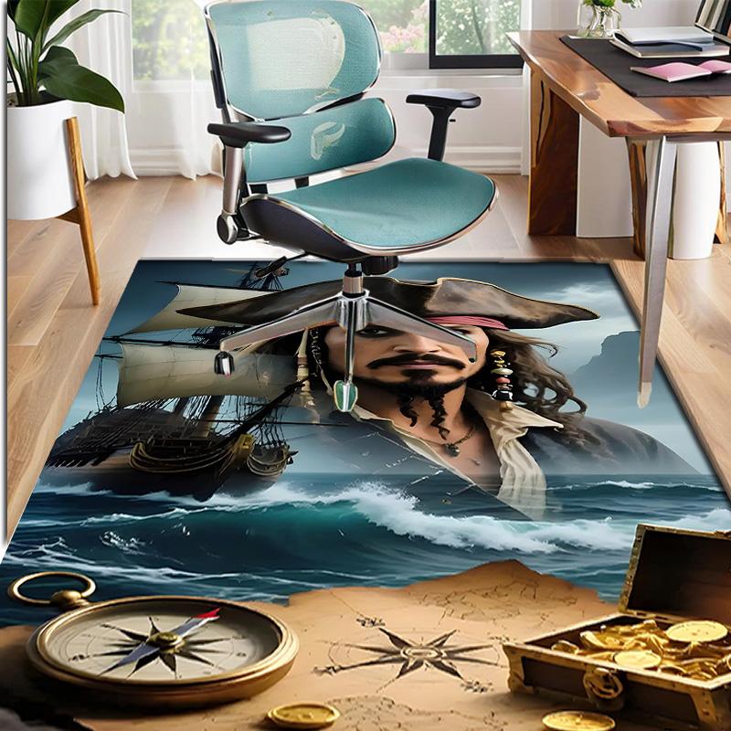 Captain Jack Sparrow Pattern Rug, Indoor/Outdoor Mat, for Picnic, Gameroom, Bedroom, Office, Living Room, Home Decor Carpet, Birthday Gift