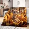 1Pc Cartoon Print Flannel Blanket, High Quality Comfortable for All Seasons, Home Decor, Warmth and Comfort, Perfect for Christmas Birthday Gift