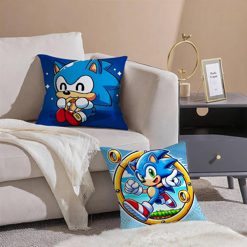 Cool Character S-Sonic-MT The Hedgehog Pillow Case Sofa And Living Room Decorative Cushion Covers Dust-proof And Mite-proof F