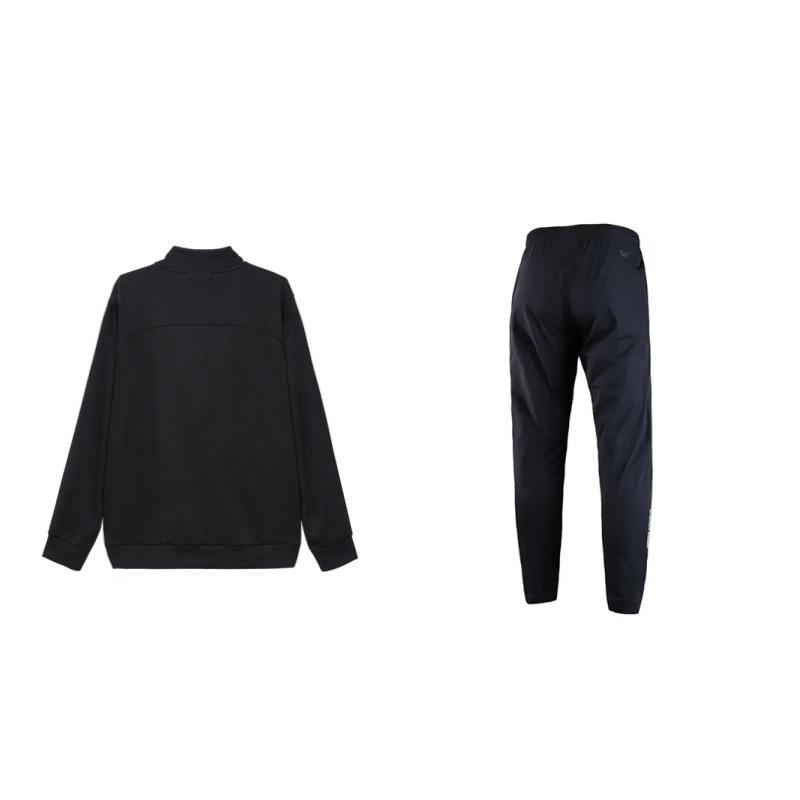 Under Armour Color Block Loose Long Sleeve Knit Straight Leg Casual Sports Suit Unisex Suit Black 22500706-001+23600304-001