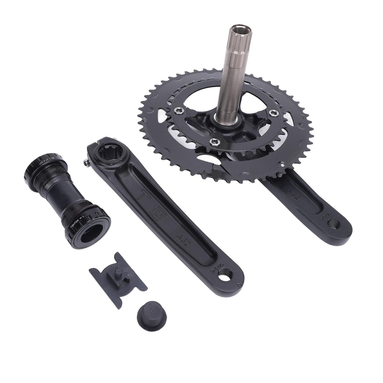 

Cycle Crankset with 50T to 34T Chainring Aluminum Alloy Hollow Integrated Cycle Crank Arm Set for 9 Speed to 12 Speed