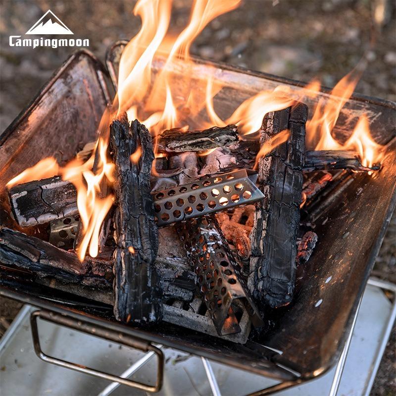 CAMPINGMOON New Arrival A4-CS/A4-CM Air Hole BBQ Accessorriess Camping Gear Reusable Metal Firewood Stainless Steel