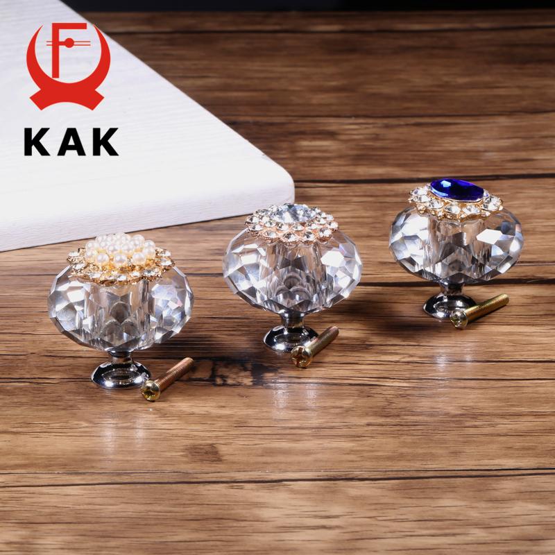 KAK Crystal Cabinet Knobs and Handles Luxury Cabinet Pulls Dresser Drawer Knobs Kitchen Handles Furniture Handle Hardware