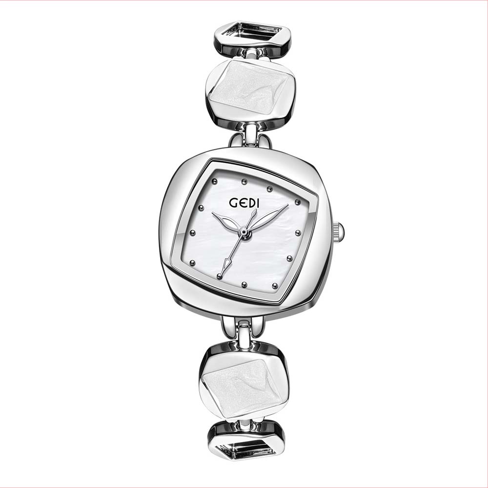 GEDI Women's Quartz Watch - Creative Unique Irregular Design, Rhombus Bracelet Watch with Premium Exquisite Mother-of-Pearl