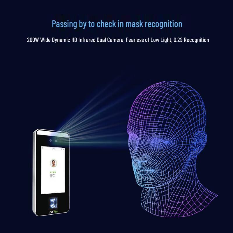 ZKTECO xFace600 Visible Light Dynamic Face & Fingerprint Attendance System CN plug (adapter included)
