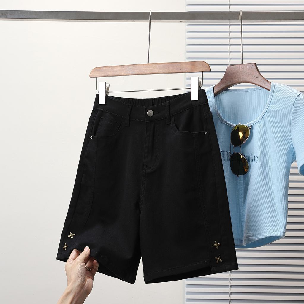 DIMANAF Nadměrná velikost Dámské šortky Kalhoty Letní Volné Džínové šortky Základní Harémové S vysokým pasem Jednobarevné kalhoty Elastický pas