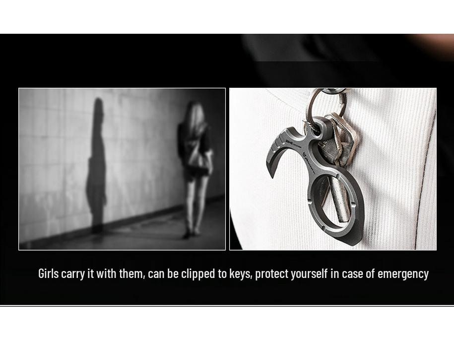 Outil porte-clés EDC multifonction en alliage de titane: Pied-de-biche et extracteur de clous portable