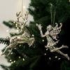 Christmas Tree Decor Ornaments With Gold Snowflake And Reindeer For Holiday Festivities