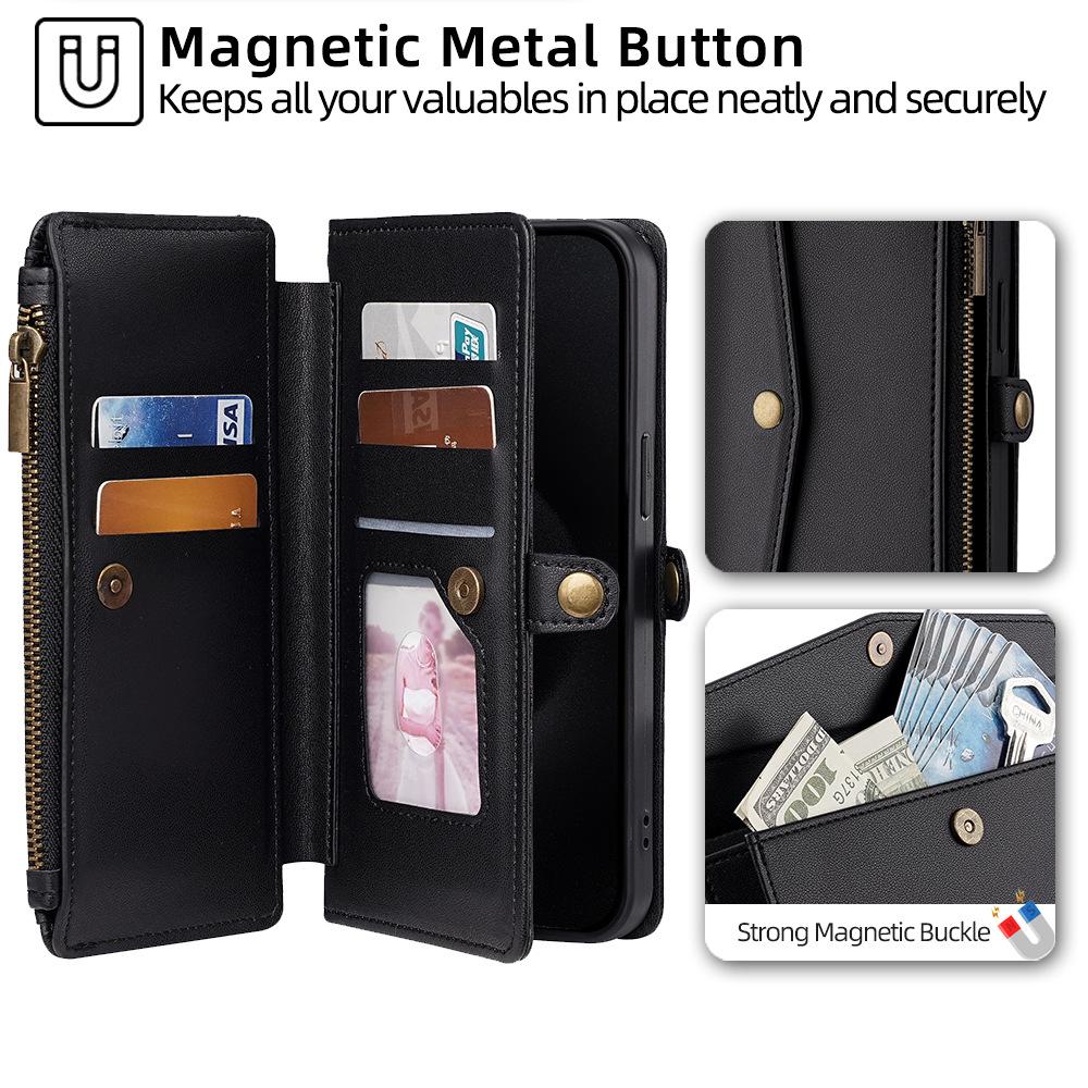 Samsung S24 Ultra Flip Leather Crossbody Phone Case & Protective Cover for S24 Plus
