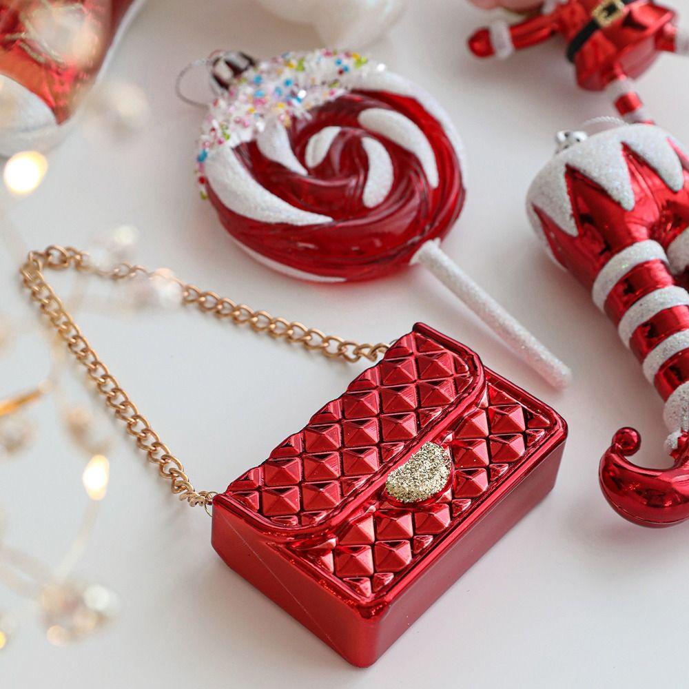 Santa Claus Christmas Elf Pendant Shiny Red Merry Christmas Decor  Holiday Party Decor