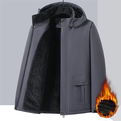 Winter Männer Parka Mäntel Fleece wasserdicht warm Plus Größe Übergröße verdicken Kapuzenjacken lose Windjacke