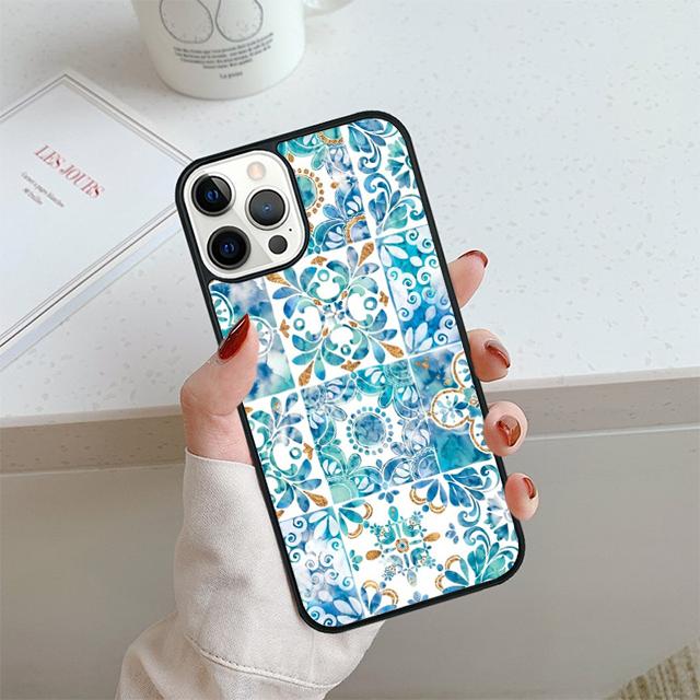 Moroccan Tiles Pattern Phone Case For iPhone 17 Air 14 15 16 13 12 Cover For Apple Pro Max Plus Coque