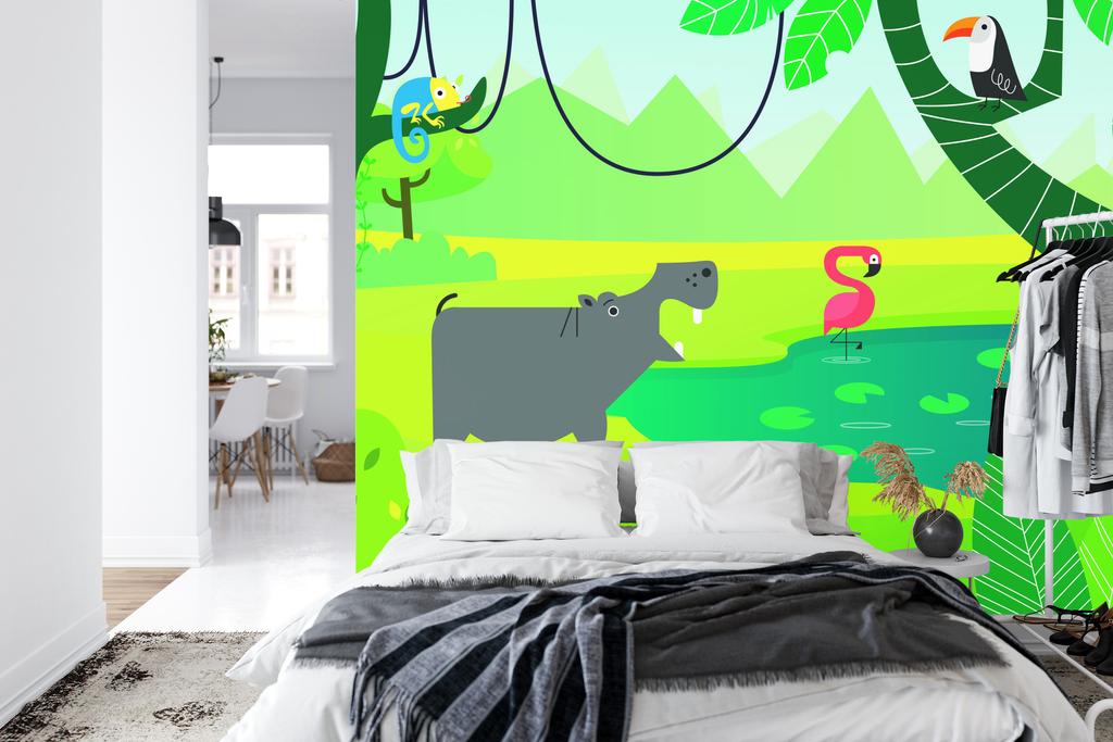 Photomural At The Watering Hole Iq-1360 Self-Adhesive Mural 180x120