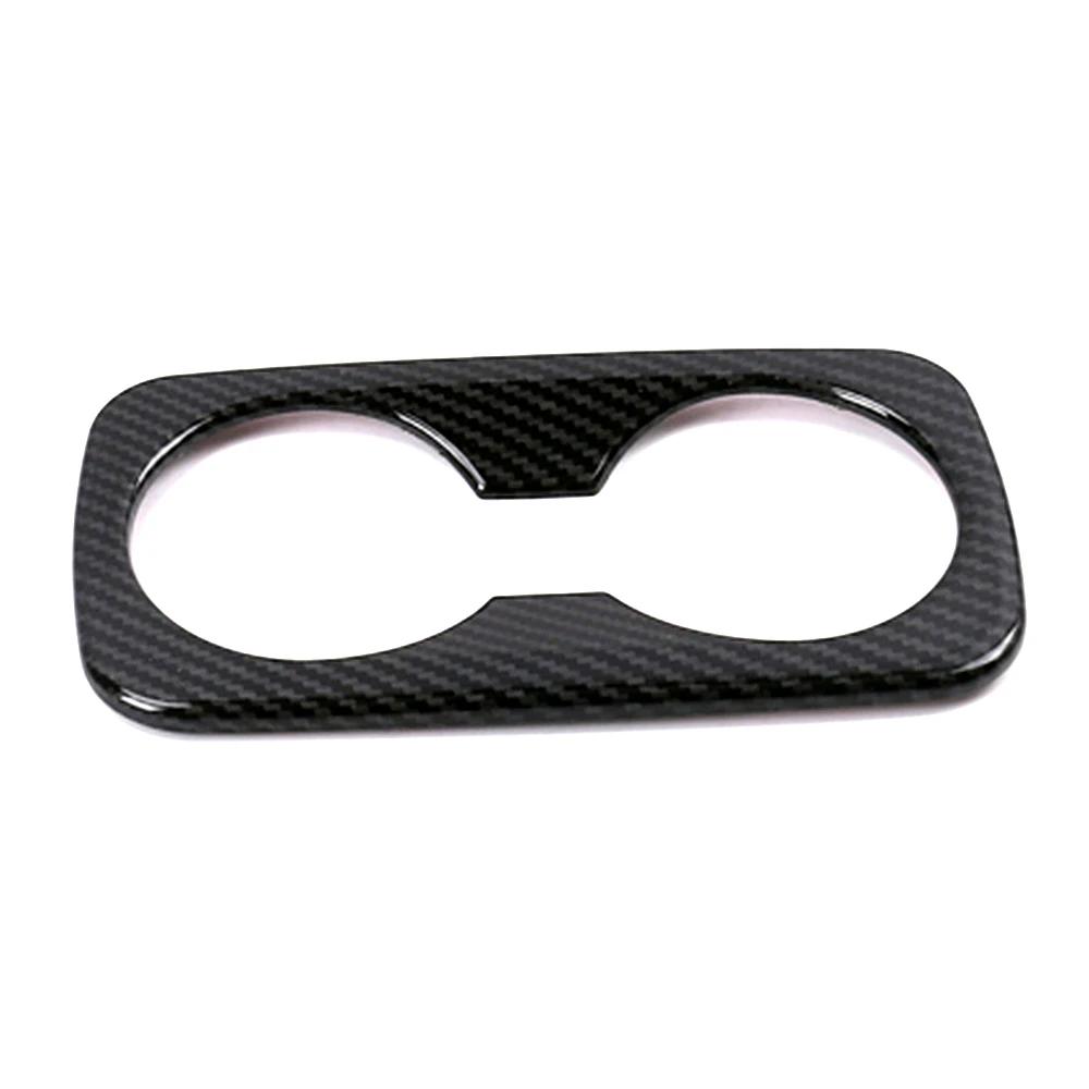 

For Hyundai Tucson 2015- Carbon Fiber Color Car Interior Rear Seat Water Cup Holder Frame Covers Trim Decorative Sticker Carbon Fiber Color