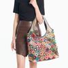 Textured First-Layer Cowhide Tote Bag Splicing Flowers Contrasting Colors Characteristic Casual Single Shoulder Oblique Span Women'S Bag