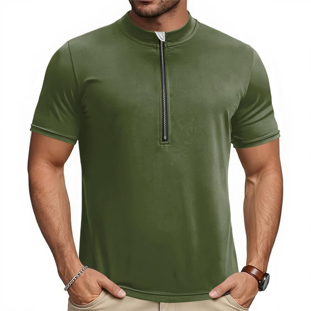 Herren Kurzarm Fahrradtrikot Halbreißverschluss Atmungsaktiv Schnelltrocknend Leichtgewicht Performance Shirt für Outdoor-Sport und Bewegung