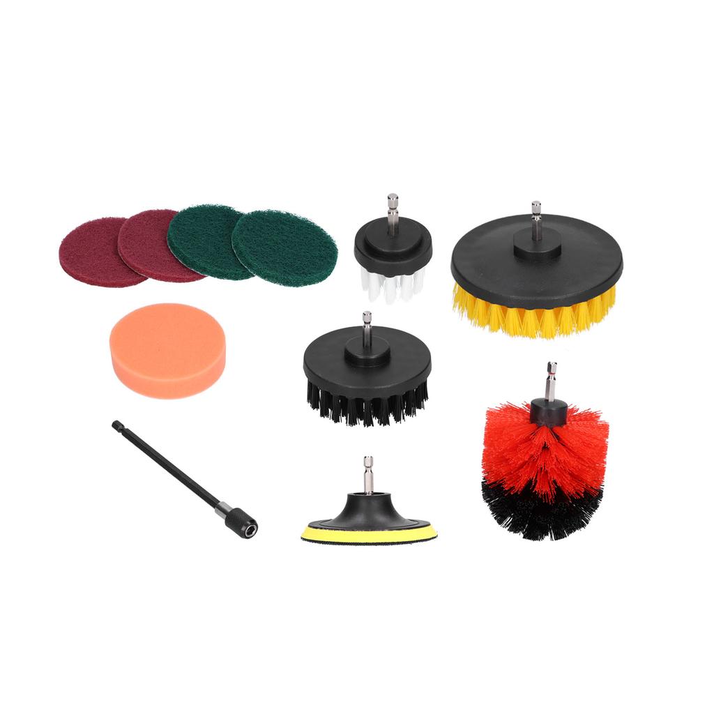 11PCS Drill Brush Attachment Power Scrubber Polishing Pad for Wall Cleaning Ground Dust Removal