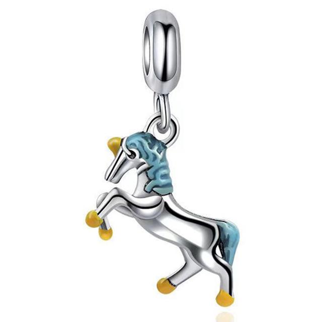 2pcs /Lot 2022 New Trend Silver Plated Beads Cartoon Dangle Charms Fit Original Brand Bracelets Necklaces For Women Diy Jewelry