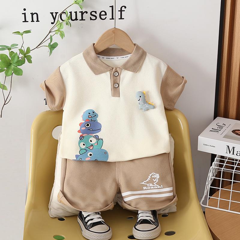 New Summer Arrival: Boys' Infant POLO Shirt & Shorts Set - Casual Short Sleeve Two-Piece