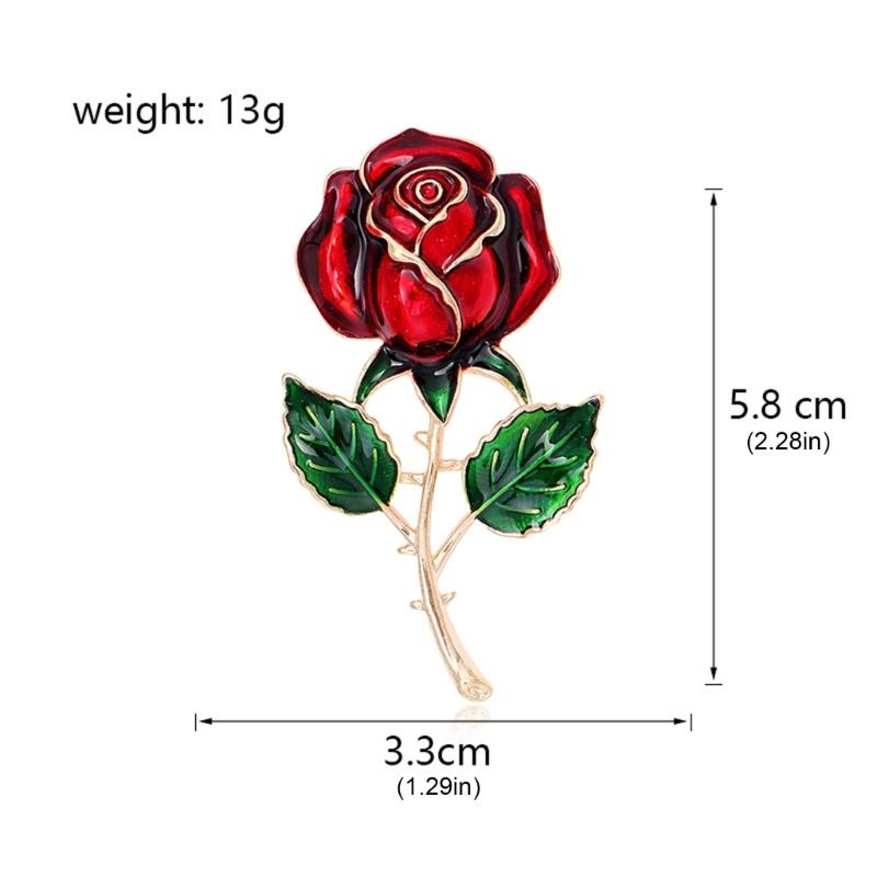 Lightweight Zinc Alloy 3D Enamel Rose Brooch Lapel Pin for Comfortable Effortless Daily Wear as Versatile Accessory