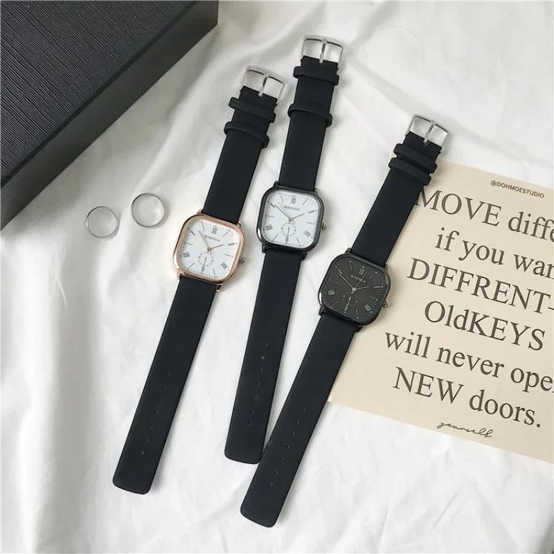 Minimalist Watch Couple Simple Square Dial Quartz Male Female Watches Casual Fashion Wristwatch Mens Quartz Clock Reloj Mujer