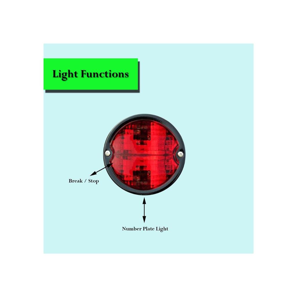 APSMOTIV 2X Vintage Tail Light Chrome 12V Rear Stop & License Plate Light Red Lens Chrome Ring Universal for Ford Model A Rat Harley 1950 Dodge