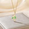  Lily of The Valley Pendant Necklace for Women Stainless Steel Female New Fashion Flower Choker Wedding Party Jewelry Gift