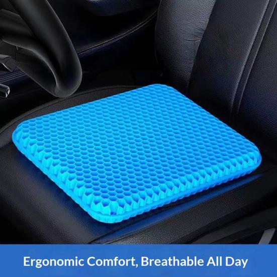 Summer Gel Seat Cushion, Thick Honeycomb Ice Cooling Pad for Pressure Pain Relief, Breathable Car Seat Office Chair Cooling Sitting Mat