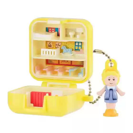 Bandai Original Polly Pocket Keychain Mini Treasure Box Charm Cute 90s Retro Toy Collectible Kawaii Gift Ornaments for Adults