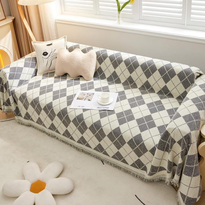 Sofabezug, Stoff, Ins-Stil, schlicht, modern, Sofakissen, kratzfest, Sofabezug, vier Jahreszeiten, universeller, vollständig abgedeckter Sofabezug