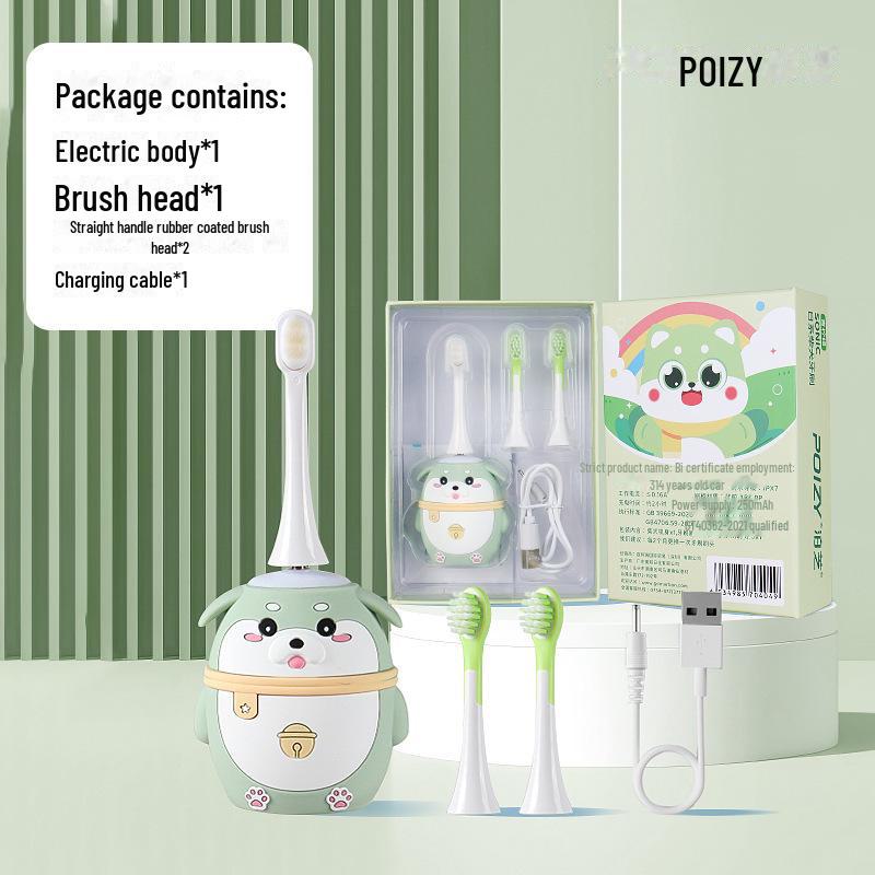 מברשת שיניים חשמלית לילדים עם עיצוב מצויר של אסטרונאוט, דינוזאור וחדי קרן