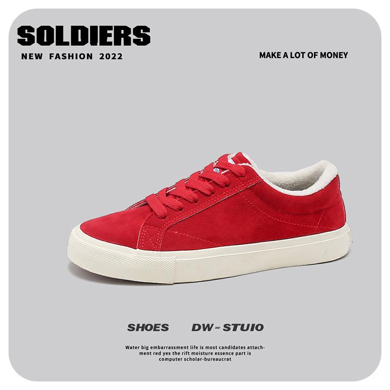 New Winter Velvet Thermal Board Shoes Couple Canvas Shoes Men's Cotton Shoes Trendy Casual Shoes Men's Skateboard Shoes
