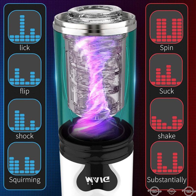 Männlicher Masturbator, automatische Teleskop-Rotation, echte Vagina, Stimme, Masturbationstasse für Männer, Taschenmuschi, starkes Stoßen, Sexspielzeug
