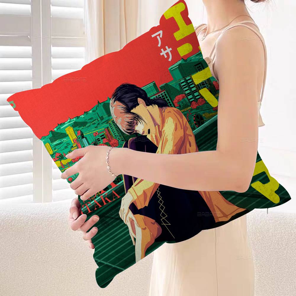 Amine Girl Mitaka Asa Chainsaw Man Cushion Cover Polyester Sofa Cushions Decorative Throw Pillows Home Decoration Pillowcover
