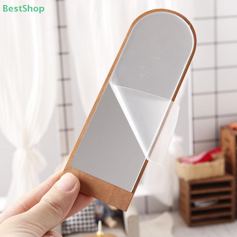 Miniature Wooden Standing Mirror - 1:12 Dollhouse Furniture Accessory for Dollhouse Living Room Decor